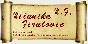 Milunika Firulović vizit kartica